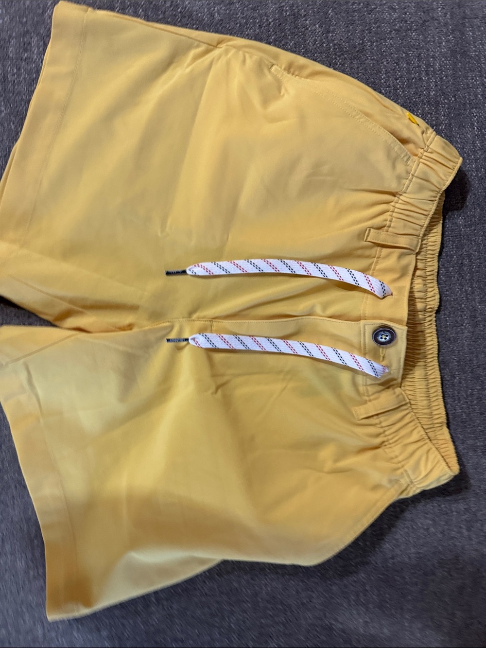chubbies Yellow Elastic Swim Shorts with White Lining
